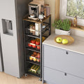 Jolof Store 5-Tier Kitchen Storage Trolley – Rolling Vegetable Rack, Black