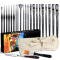 Jolof Store 23-Piece Artist Paint Brush Set | Professional Nylon Bristles
