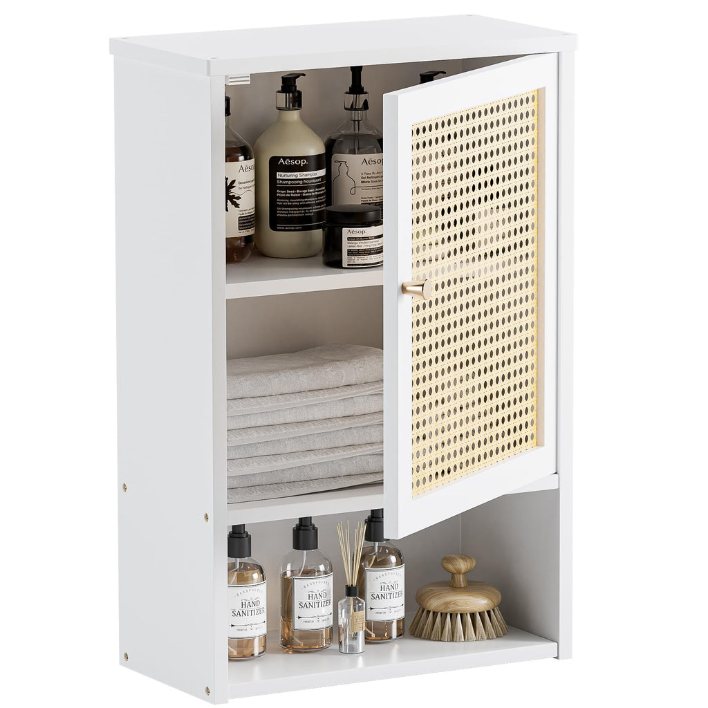 HITNET Bamboo Medicine Cabinet, Wall Mounted Bathroom Cabinet with Adjustable Shelf