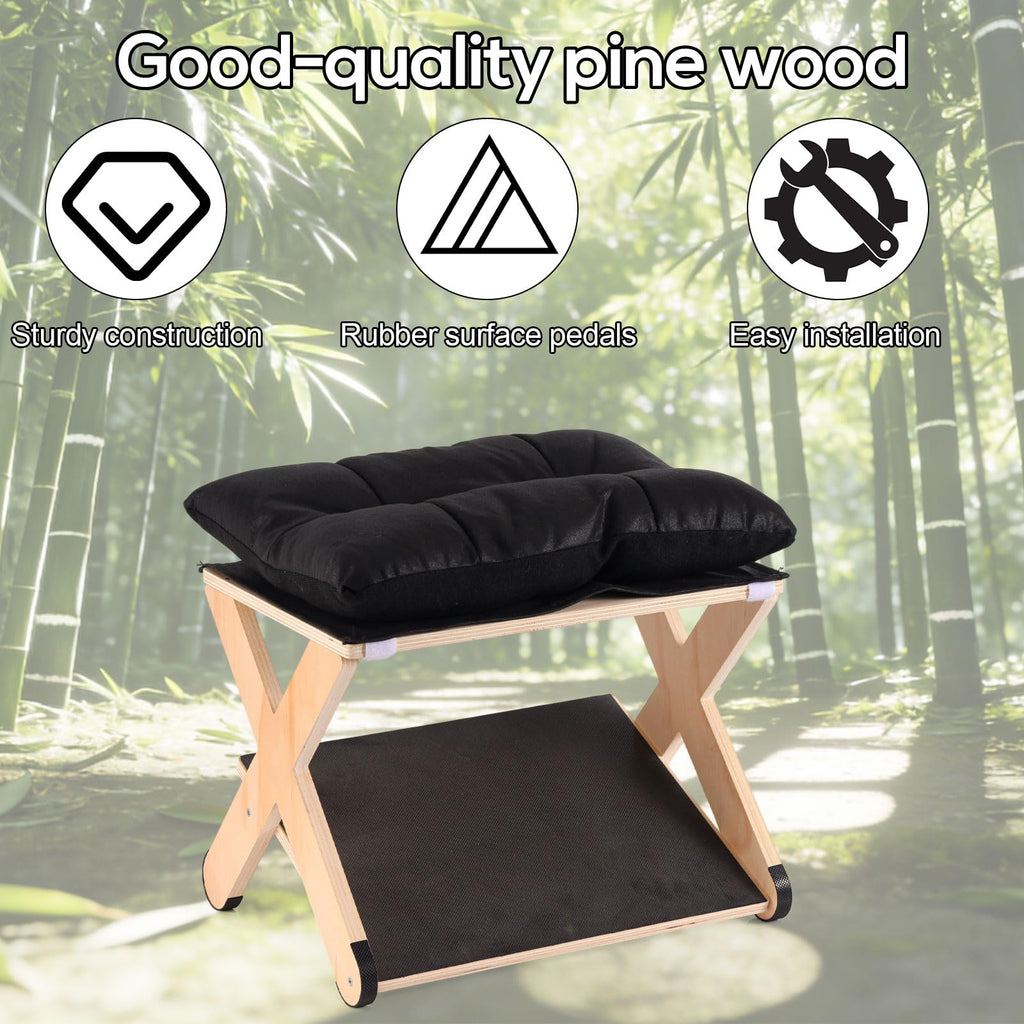 Foot Rest for Under Desk, Ergonomic Foot Stool Non-Slip Wooden Leg Rest Support with Comfortable Cushion for Office Desk at Work Home Use Enhances - image 4