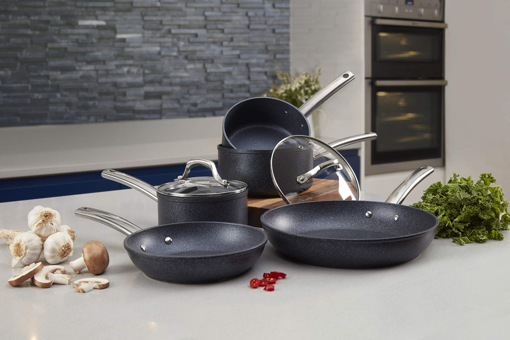 Tower TruStone 5 Piece Non-Stick Induction Cookware Set – Violet Black