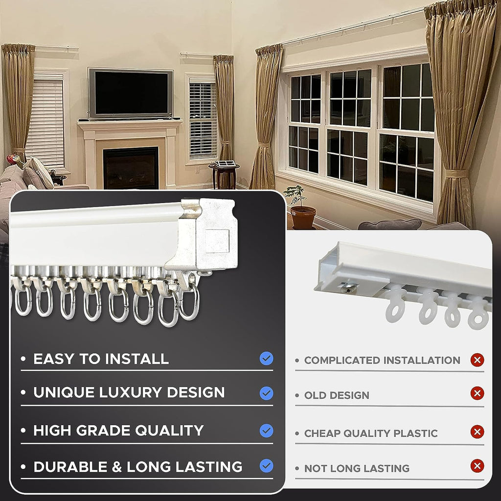 Heavy-Duty Aluminum Ceiling Curtain Track Set for Room Dividers