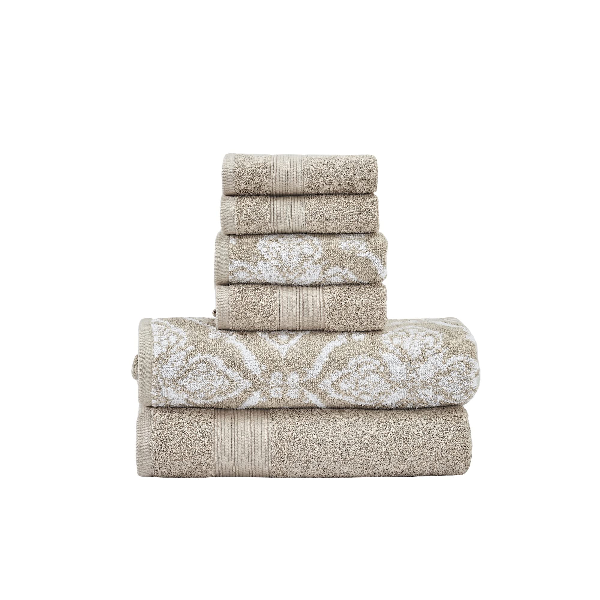 Modern Threads Amaris 6-Piece Jacquard Towel Set – 100% Combed Cotton