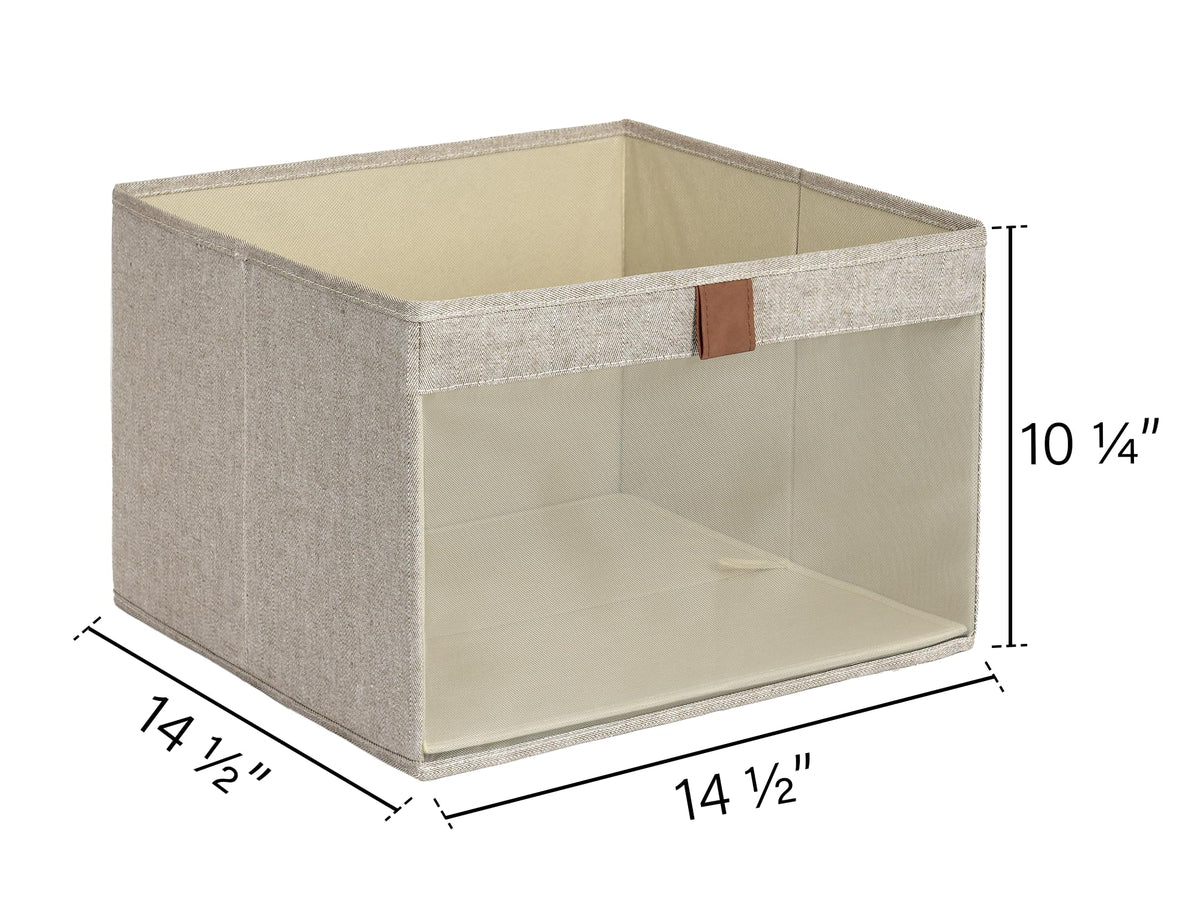 StorageWorks Storage Boxes, Fabric Storage Boxes for Shelves, Foldable Storage Baskets with Clear Window, Clothes Storage Boxes with Handles - image 3