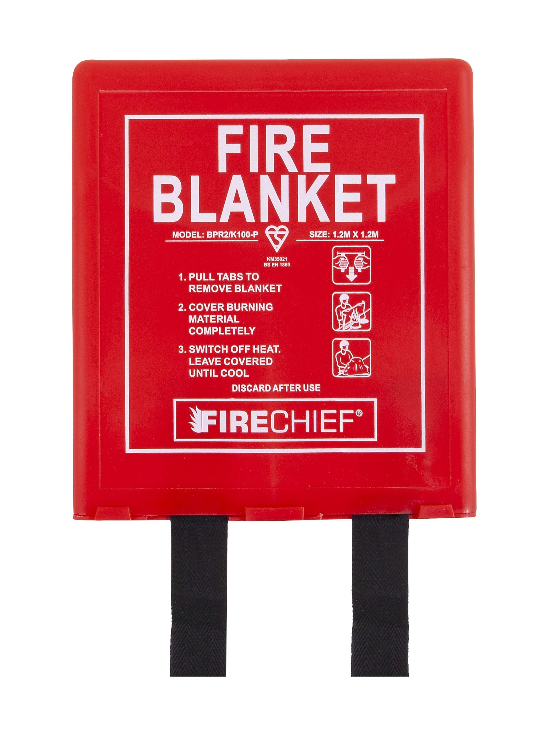 Firechief Premium Fire Blanket 1.2m x 1.2m | Kitemark Certified Rigid Case