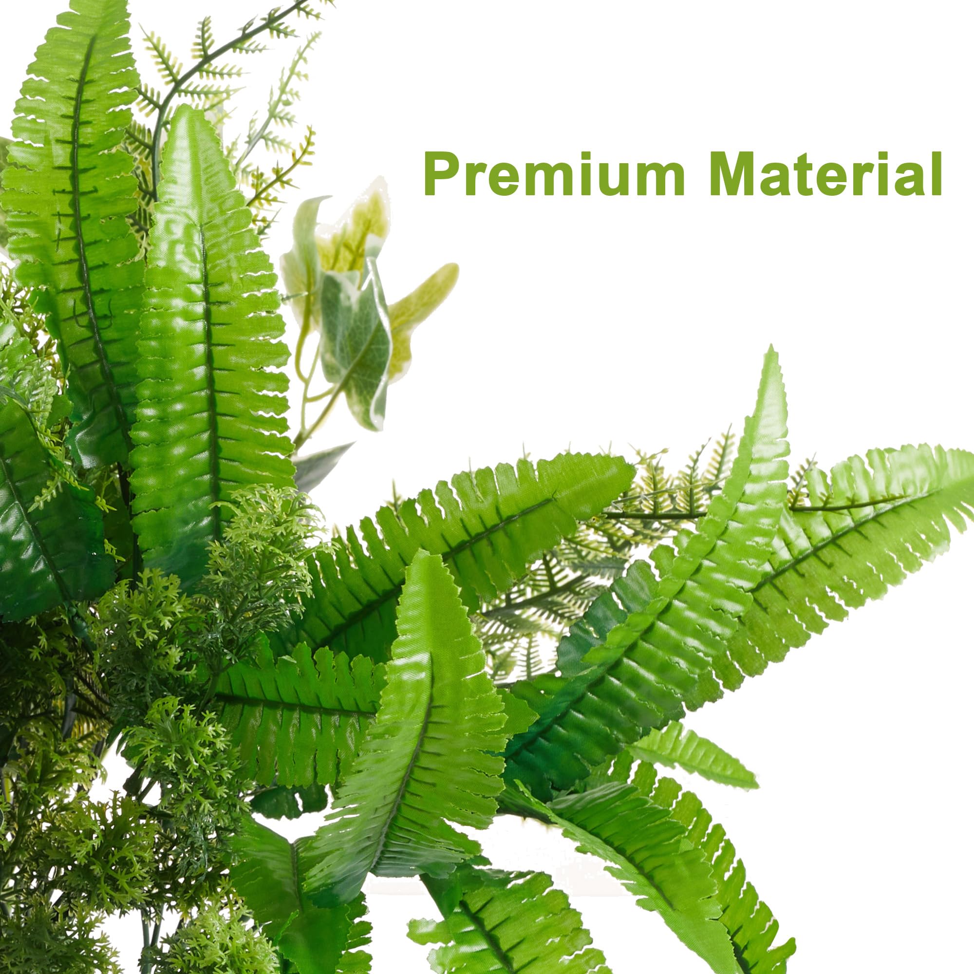Party Joy 14 Pcs Artificial Outdoor Plants | UV Resistant Fake Bushes