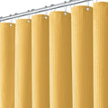 BTTN Waffle Shower Curtain | Heavy Duty Waterproof Weighted Fabric - Gold