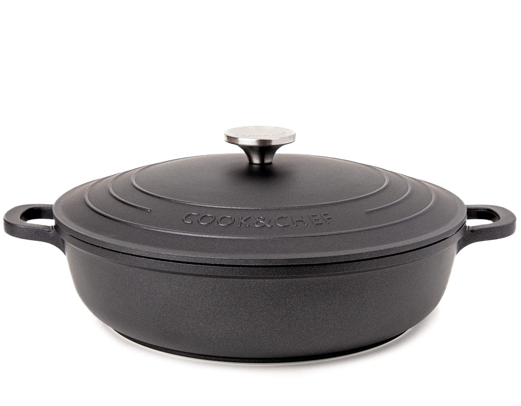 Nuovva Non-Stick Aluminium Casserole Dish – 3.9L Shallow Dutch Oven