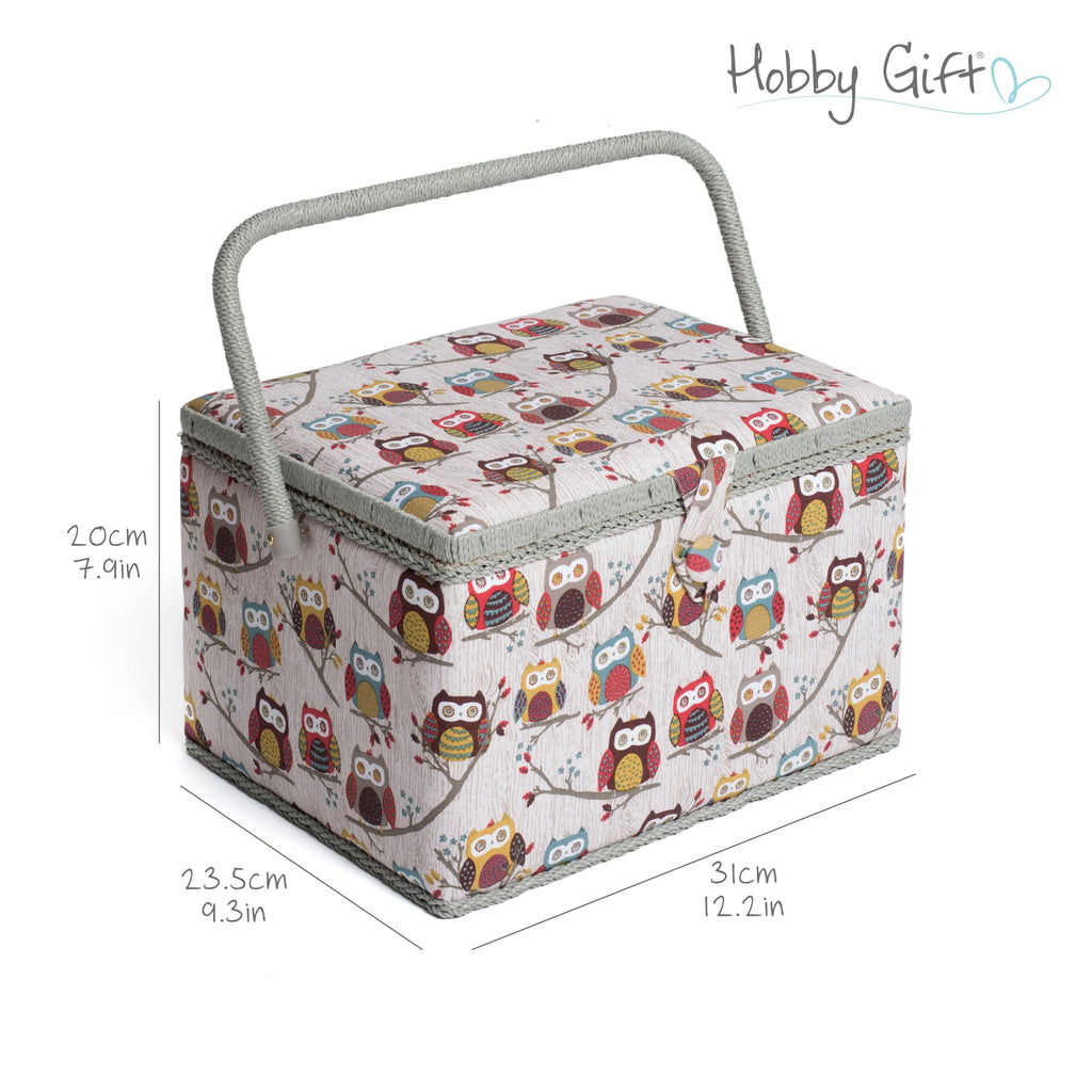 HobbyGift Large Sewing Box – Hoot Fabric Craft Storage Organizer