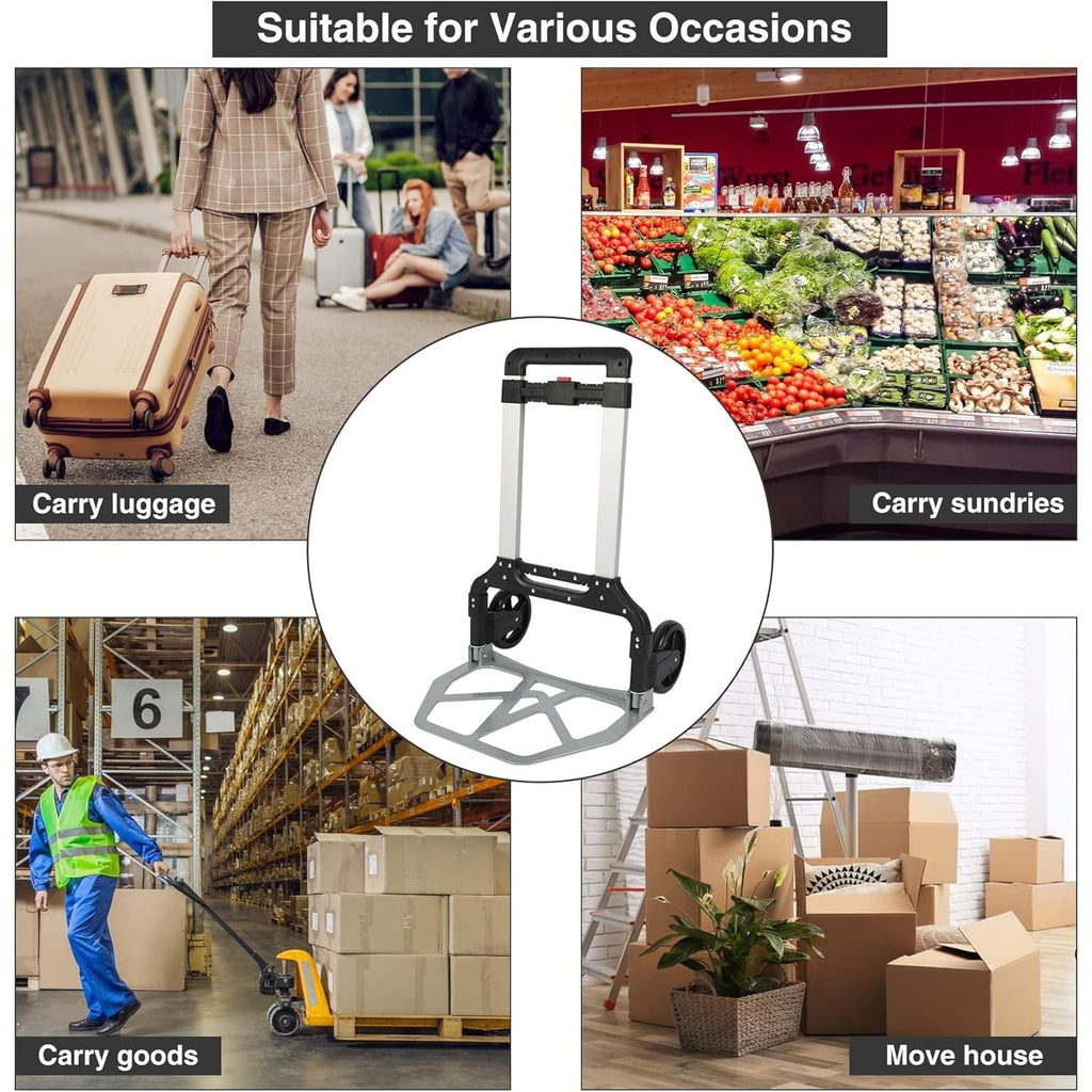 REDCAMP Heavy Duty Folding Hand Truck | 330lbs Capacity Aluminum Dolly