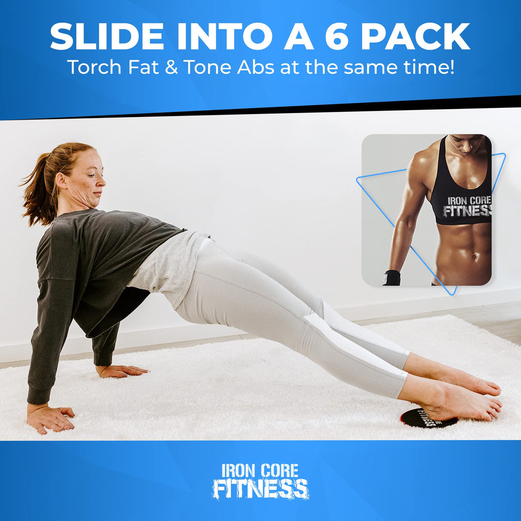 Core Sliders – 10 Pack Black Gliding Discs for HIIT & Pilates