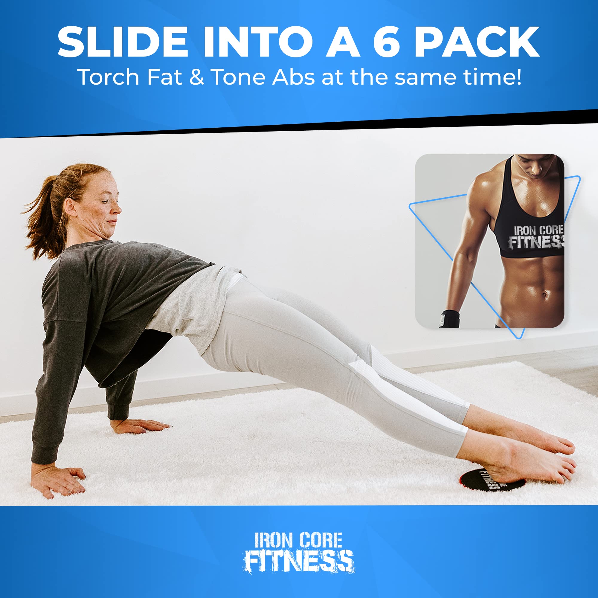 Iron Core Fitness Sliding Discs – 10 Pack Exercise Sliders for HIIT