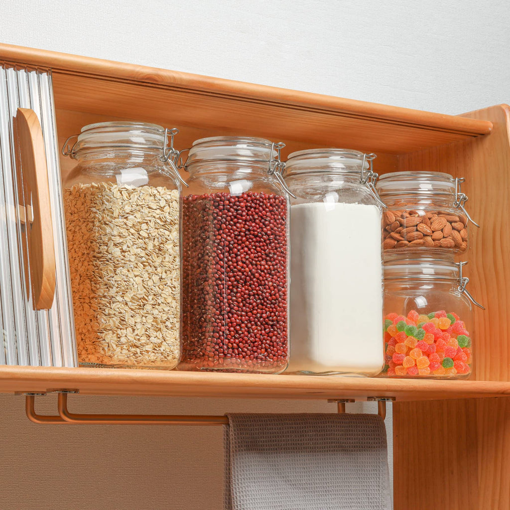 ComSaf Airtight Glass Storage Jars - 2300ML Wide Mouth Canisters, Set of 3