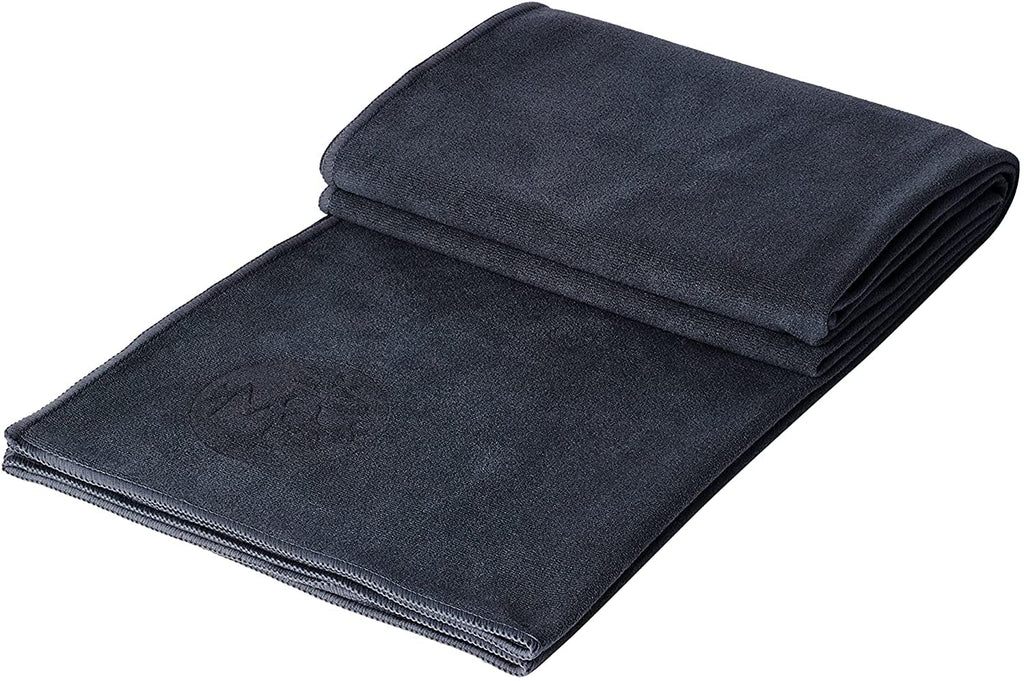 Manduka Equa Yoga Towel Mat – Microfiber Non-Slip Mat in Thunder