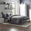 Julian Bowen Soto Metal Single Bed Frame | Silver Slatted Base - 90cm