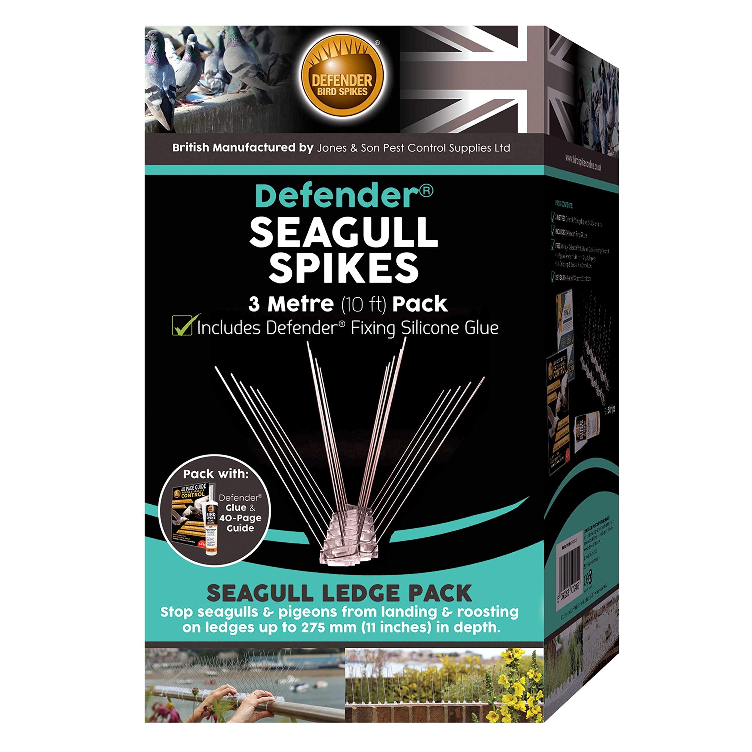 Stainless Steel Seagull Bird Spikes Deterrent Kit – 3 Metre