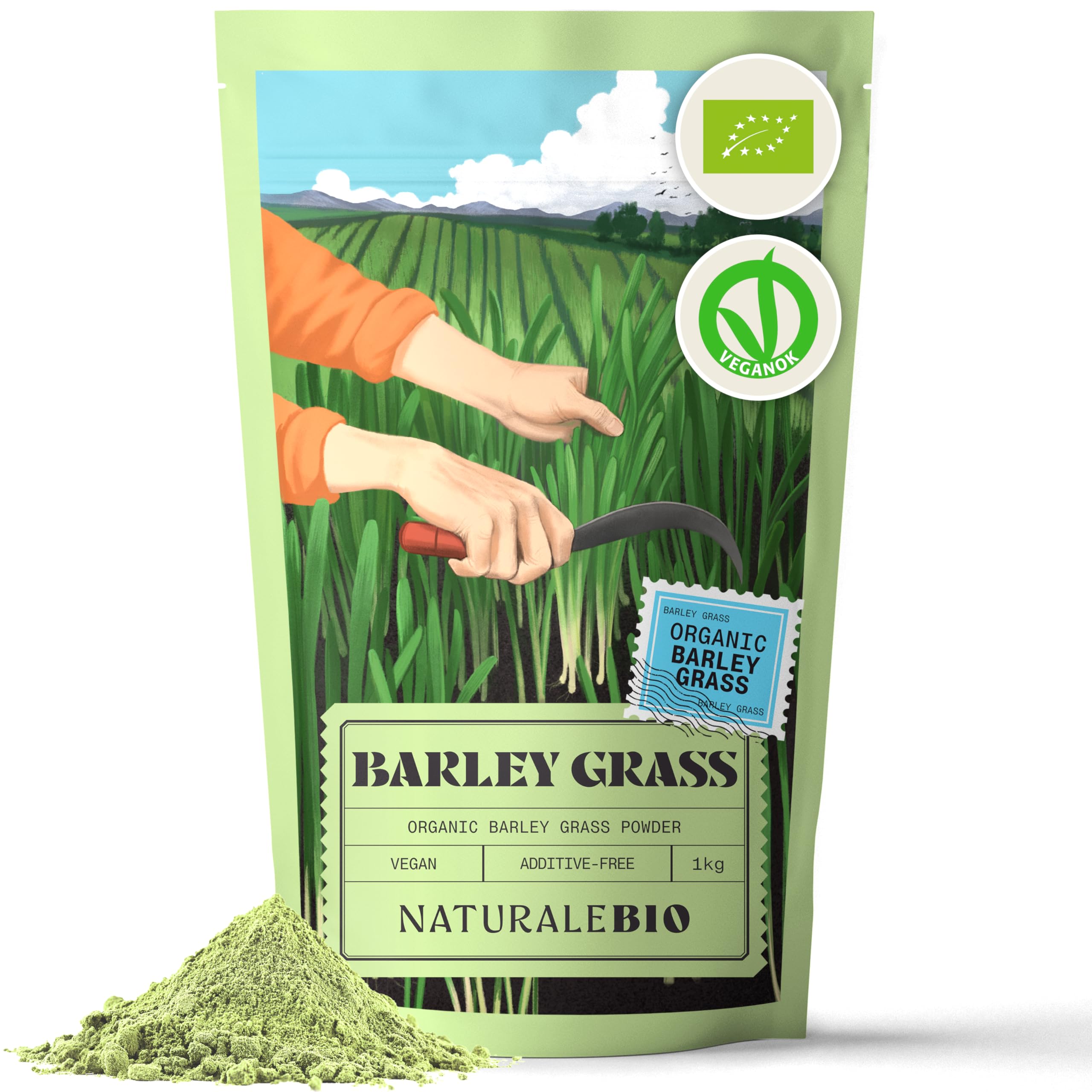 NaturaleBio Organic Barley Grass Powder – 1kg Raw European Grown