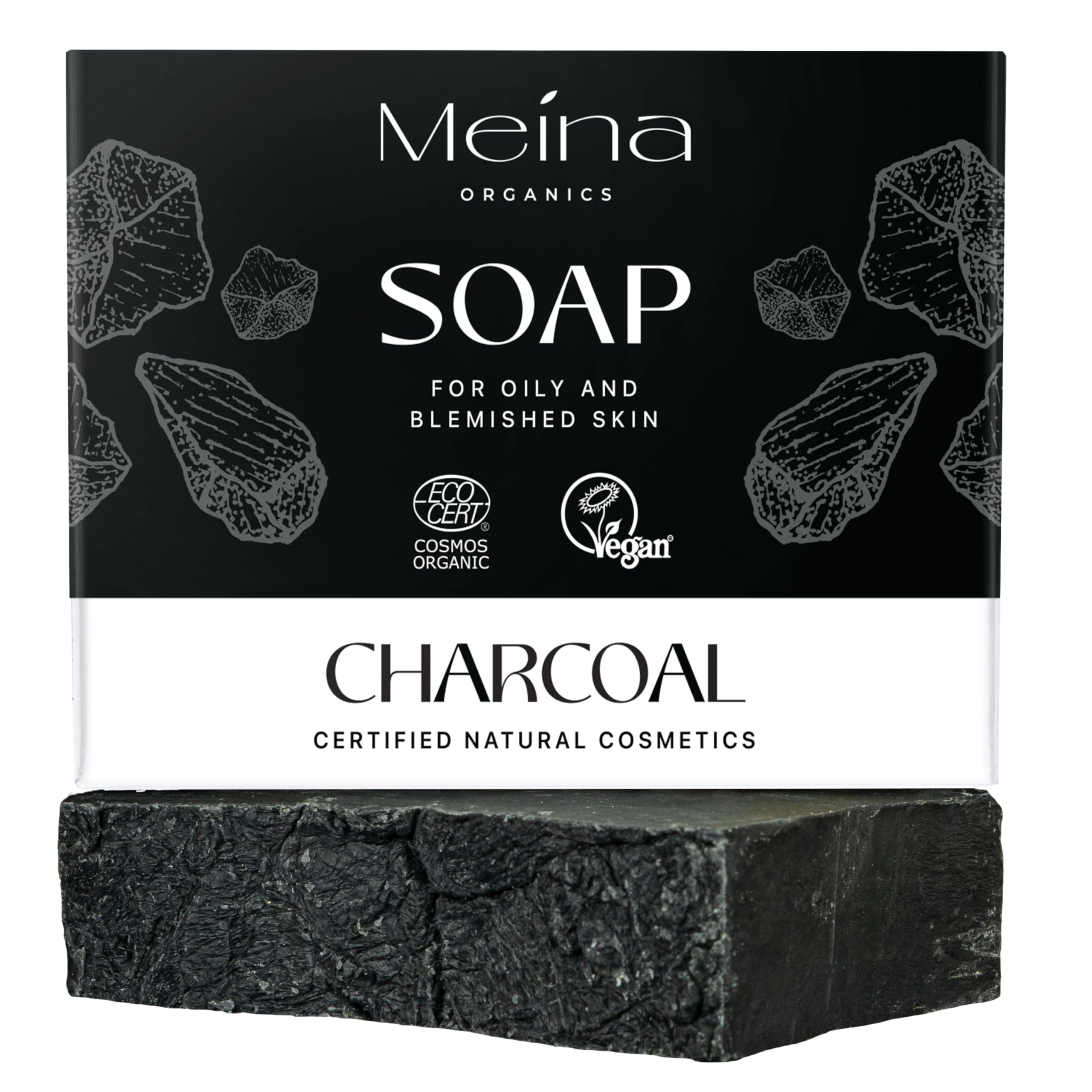 Meina Organic Charcoal Soap Bar | Natural Blemish Control Face & Body