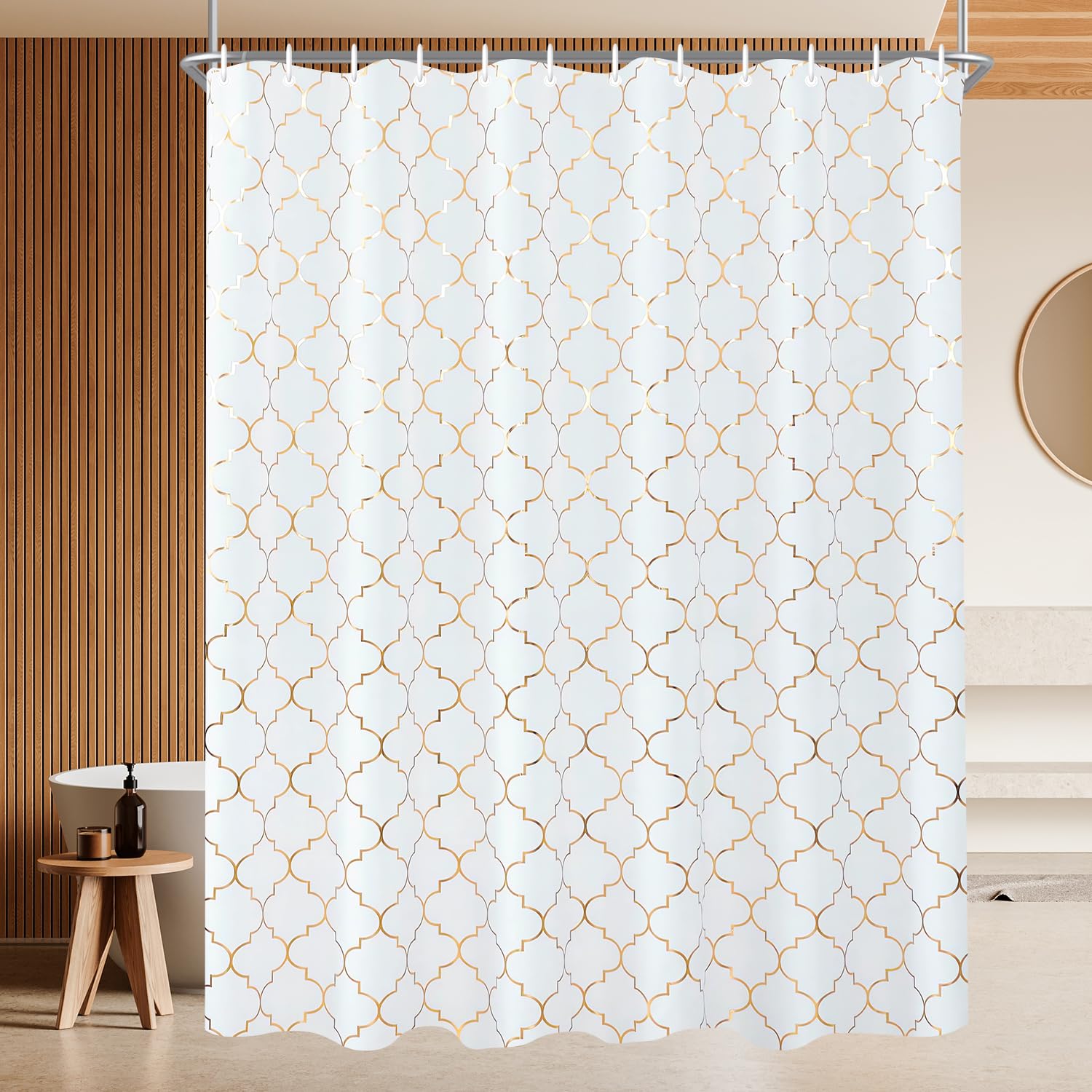 Lerores Phnom Penh Floral Shower Curtain – 180x200cm Anti-Mould Polyester