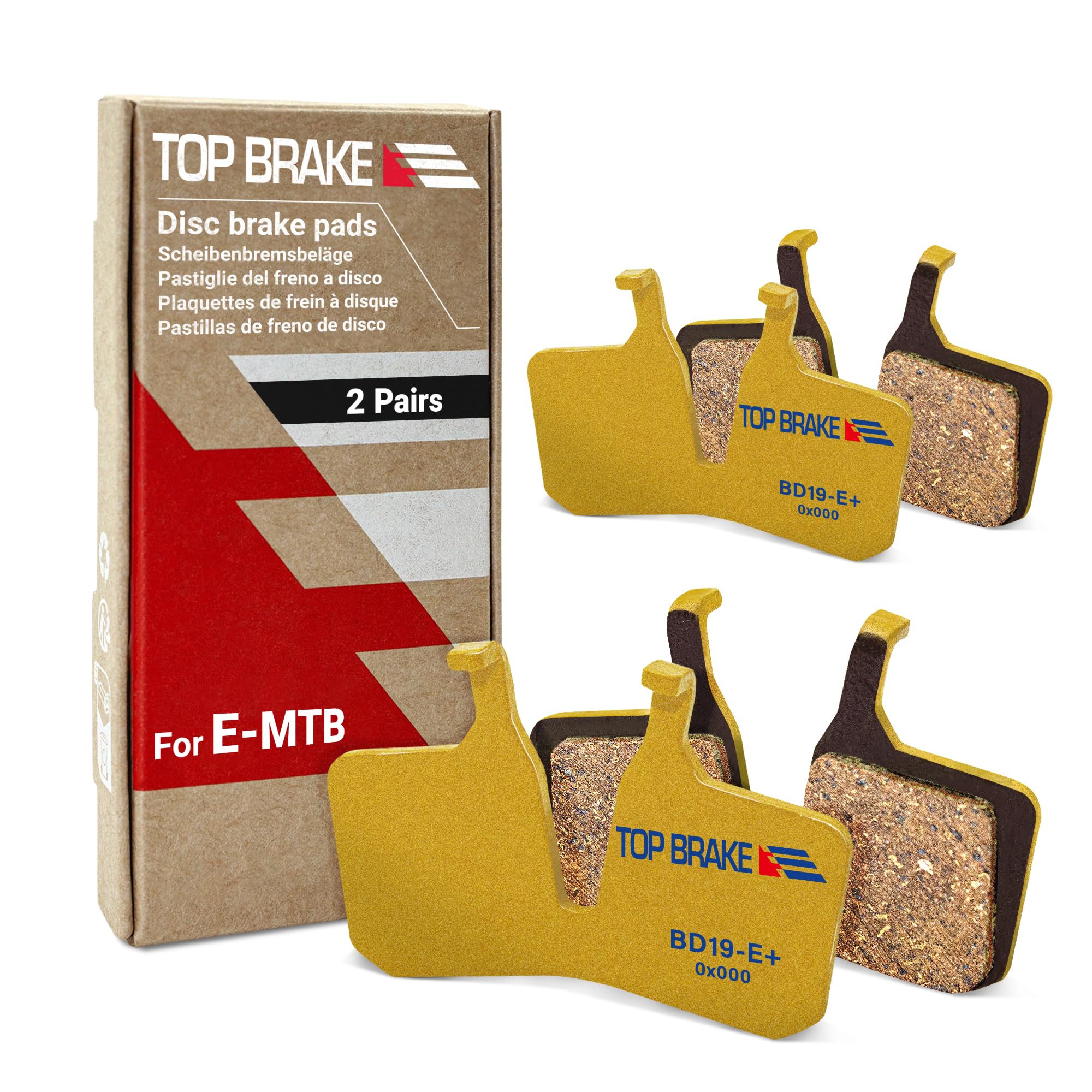 Top Brake BD19-E+ Disc Brake Pads for Magura MT5 MT7 4-Piston - 2 Pairs