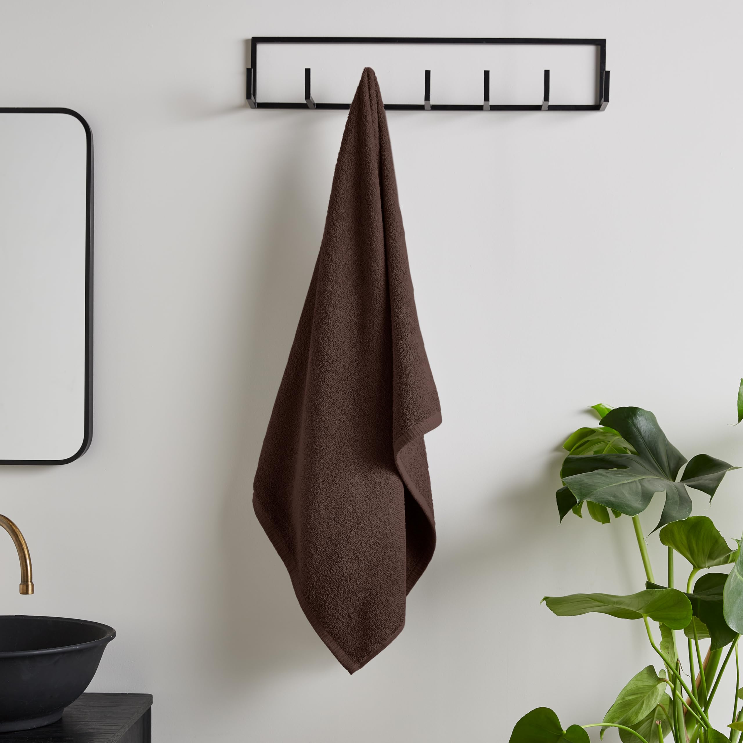 Catherine Lansfield Quick Dry Cotton Bath Sheet – Chocolate, 90x140cm
