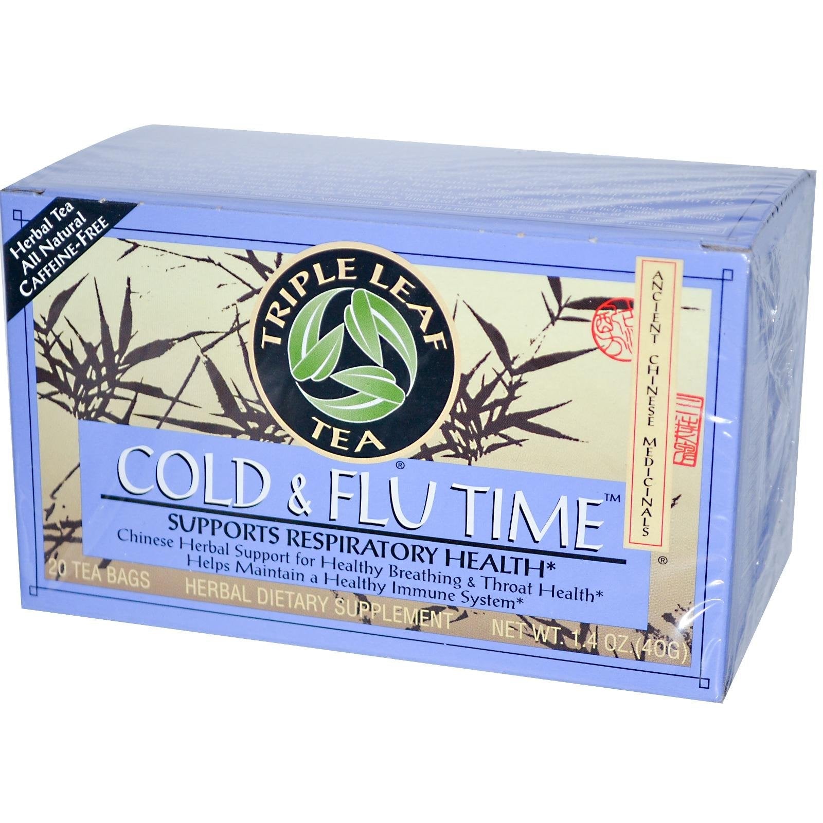 Triple Leaf Tea Cold & Flu Time Herbal Tea - Caffeine Free, 20 Bags