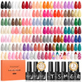 Peacecolor 60-Piece Gel Nail Polish Set | 55 Colors with Top & Base Coat