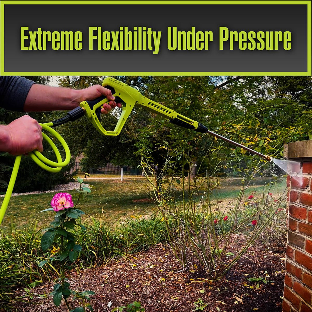 Flexzilla Pressure Washer Hose | 1/4 in. x 50 ft. Hybrid Polymer – 3100 PSI
