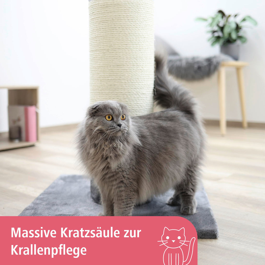 Kerbl Opal Ultra Cat Scratching Post – Grey Sisal Tree, 60x60x82 cm