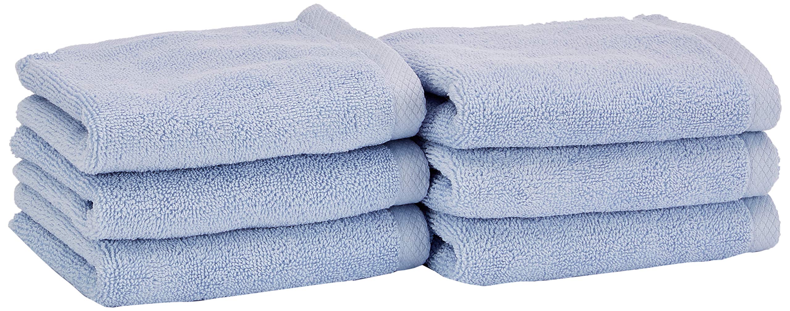 Heckett Lane Guest Towel Set of 6 - 100% Cotton, Arctic Ice, 30x50cm