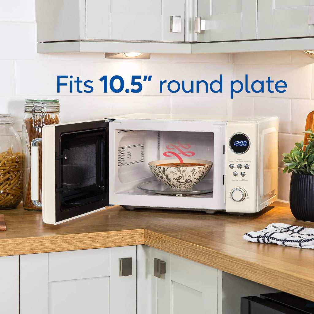 Russell Hobbs Retro Digital Microwave – 20L, 800W, Cream Mirror Finish