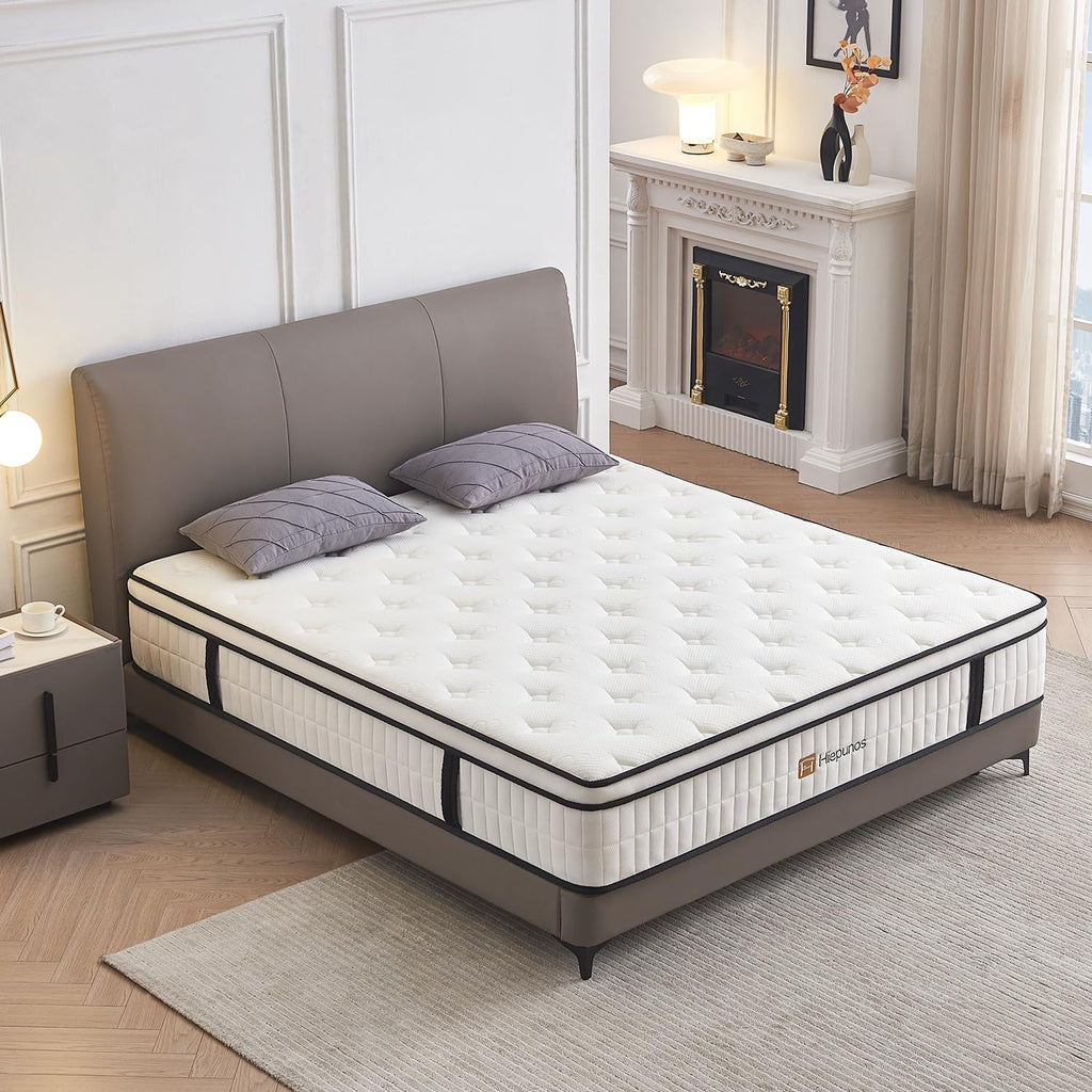 Hiepunos 3FT Single Mattress, 10.2 INCH Single Memory Foam Mattress, 9-Zone Pocket Sprung Medium Firm - image 2