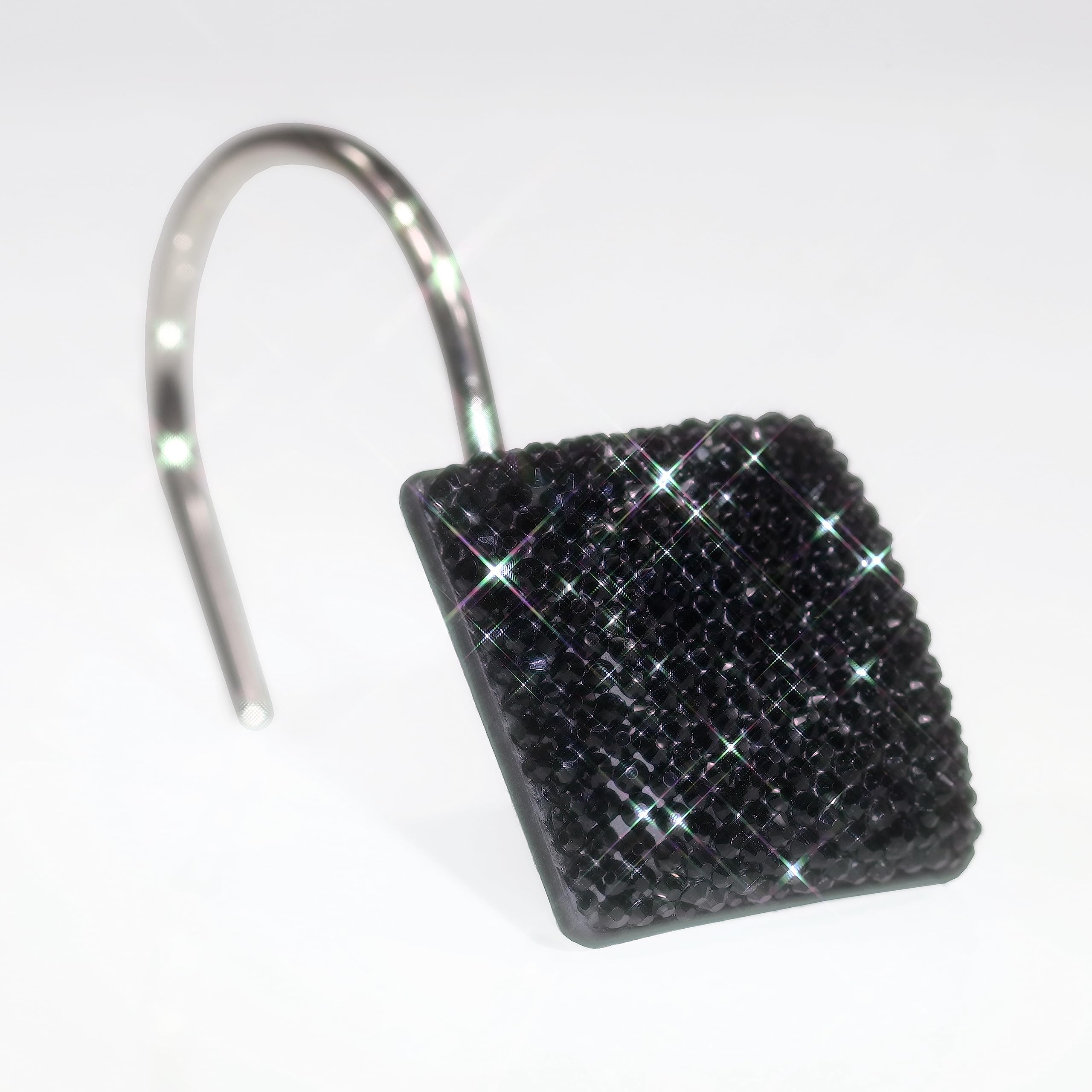 Jolof Store Blue Crystal Shower Curtain Hooks – Glitter Diamond Rings