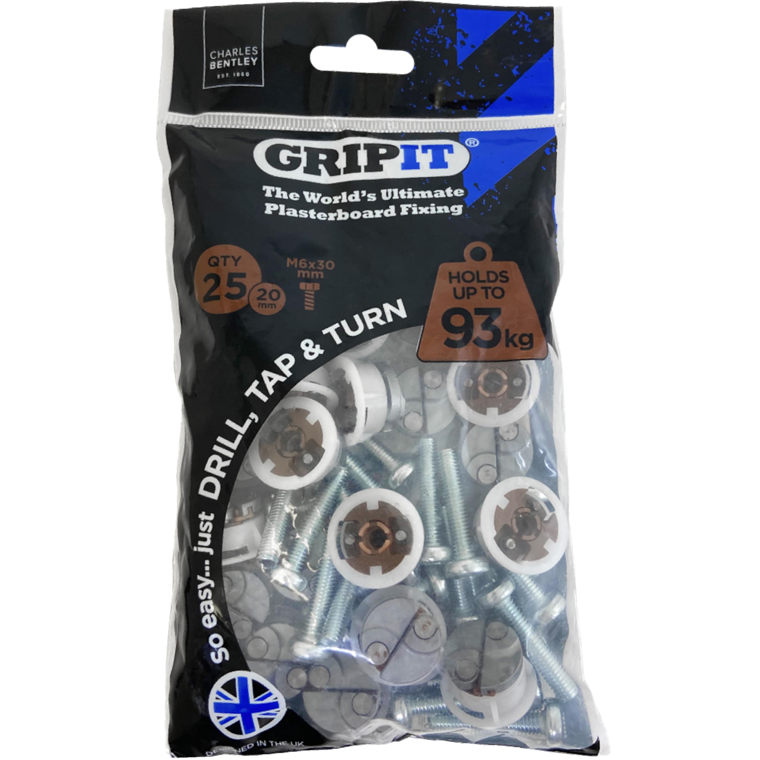 Gripit Brown Heavy Duty Plasterboard Fixings for Stud Walls | 25 Pack