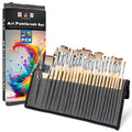H&B 25pcs Professional Paint Brushes Set | Synthetic Hair Artist Kit