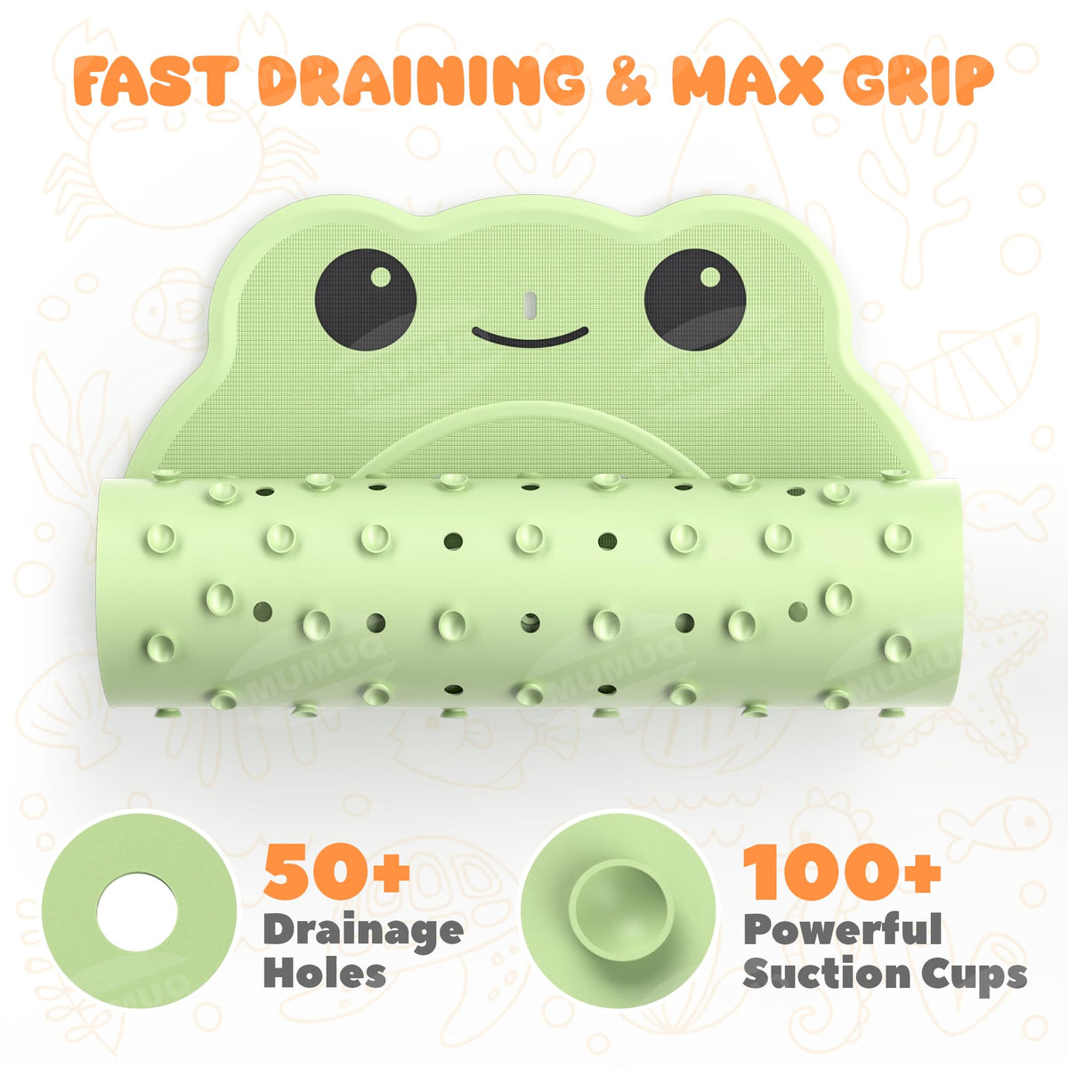 Baby Bath Mat for Tub Non Slip 76 x 45 cm Soft Rubber Shower Mat for Kids - image 2