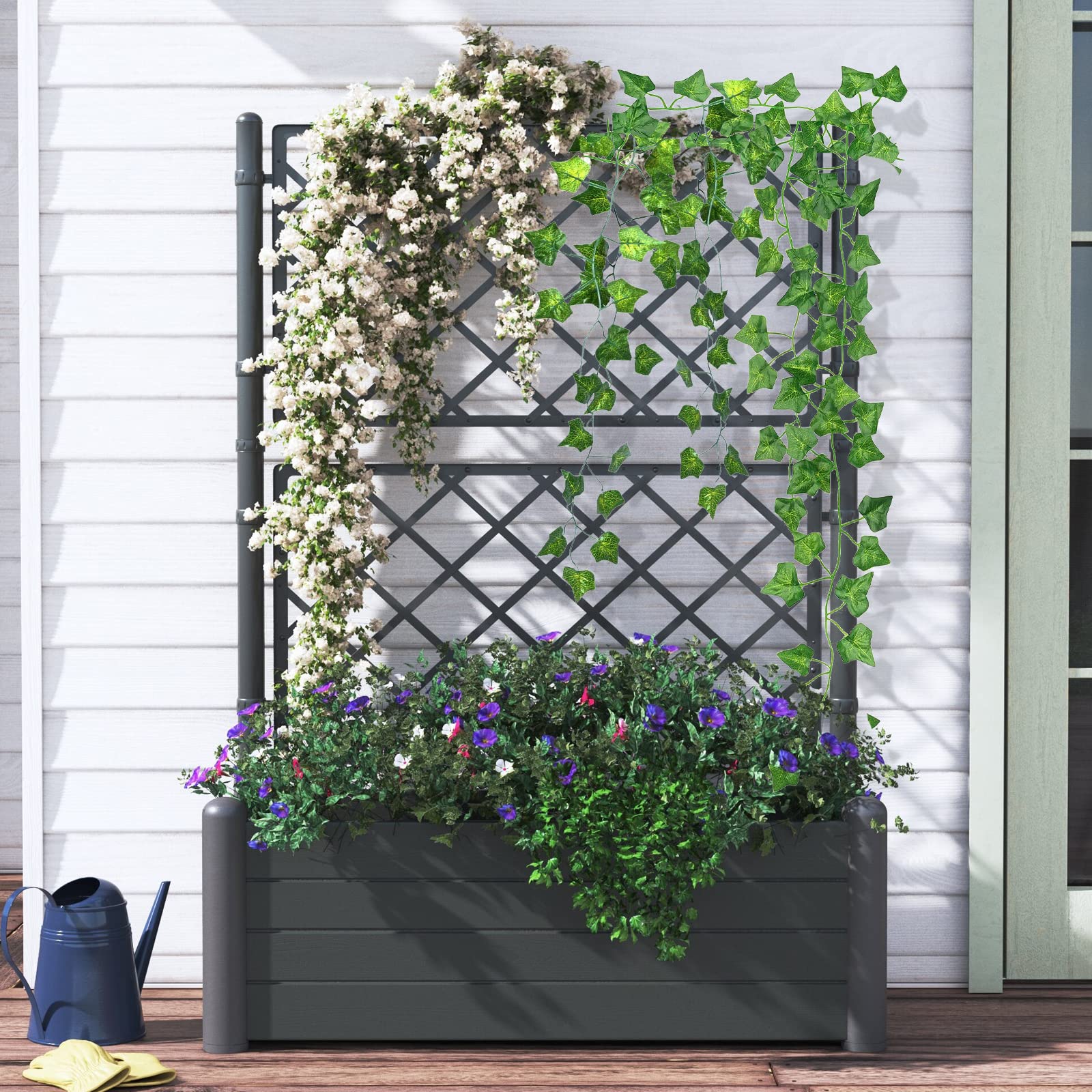 CQURE 60Pcs 420FT Artificial Ivy Garland | UV Resistant Fake Vines for Decor