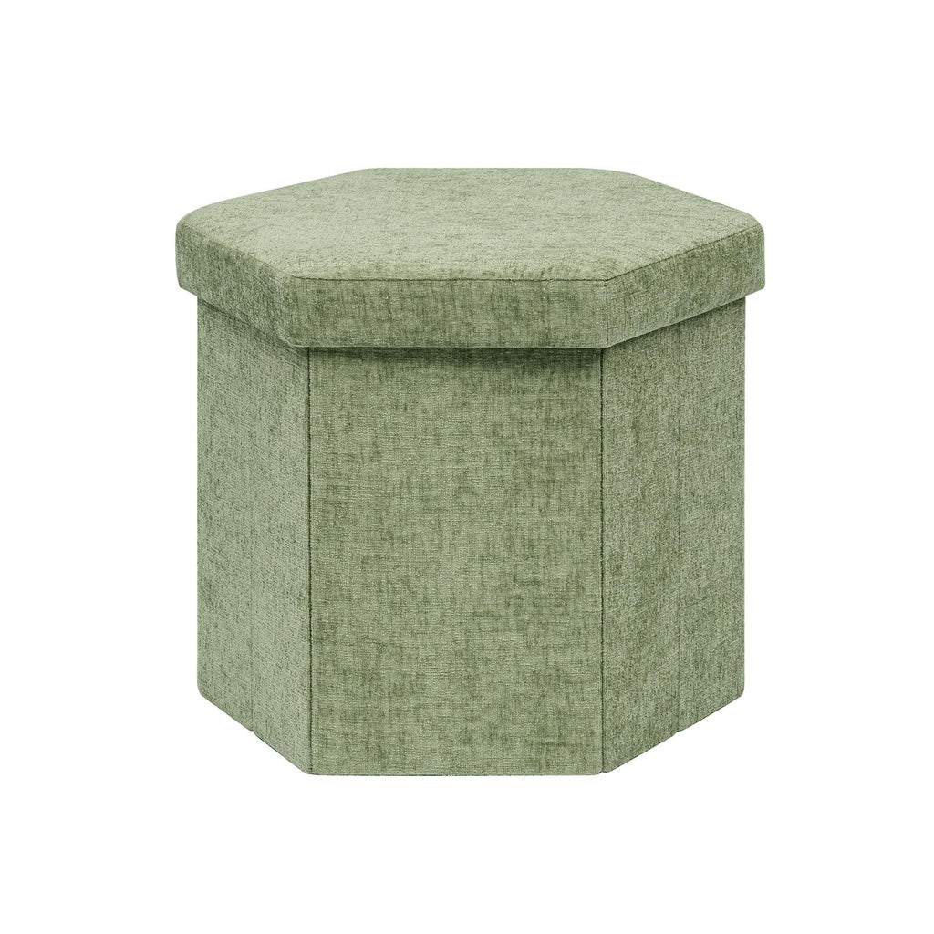 Bonlife Folding Storage Ottoman Hexagonal, Footrest with Toy Ches Box, 43cm - image 1