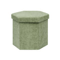 Bonlife Folding Storage Ottoman Hexagonal, Footrest with Toy Ches Box, 43cm - image 1