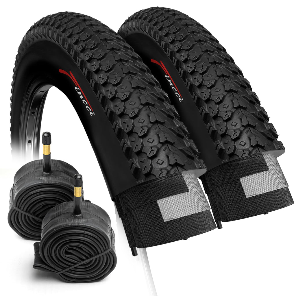 Fincci 26 x 2.125 Foldable MTB Tyres & Schrader Inner Tubes Set