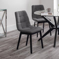 Julian Bowen Hayden Grey Linen Dining Chairs with Beech Frame - Set of 4