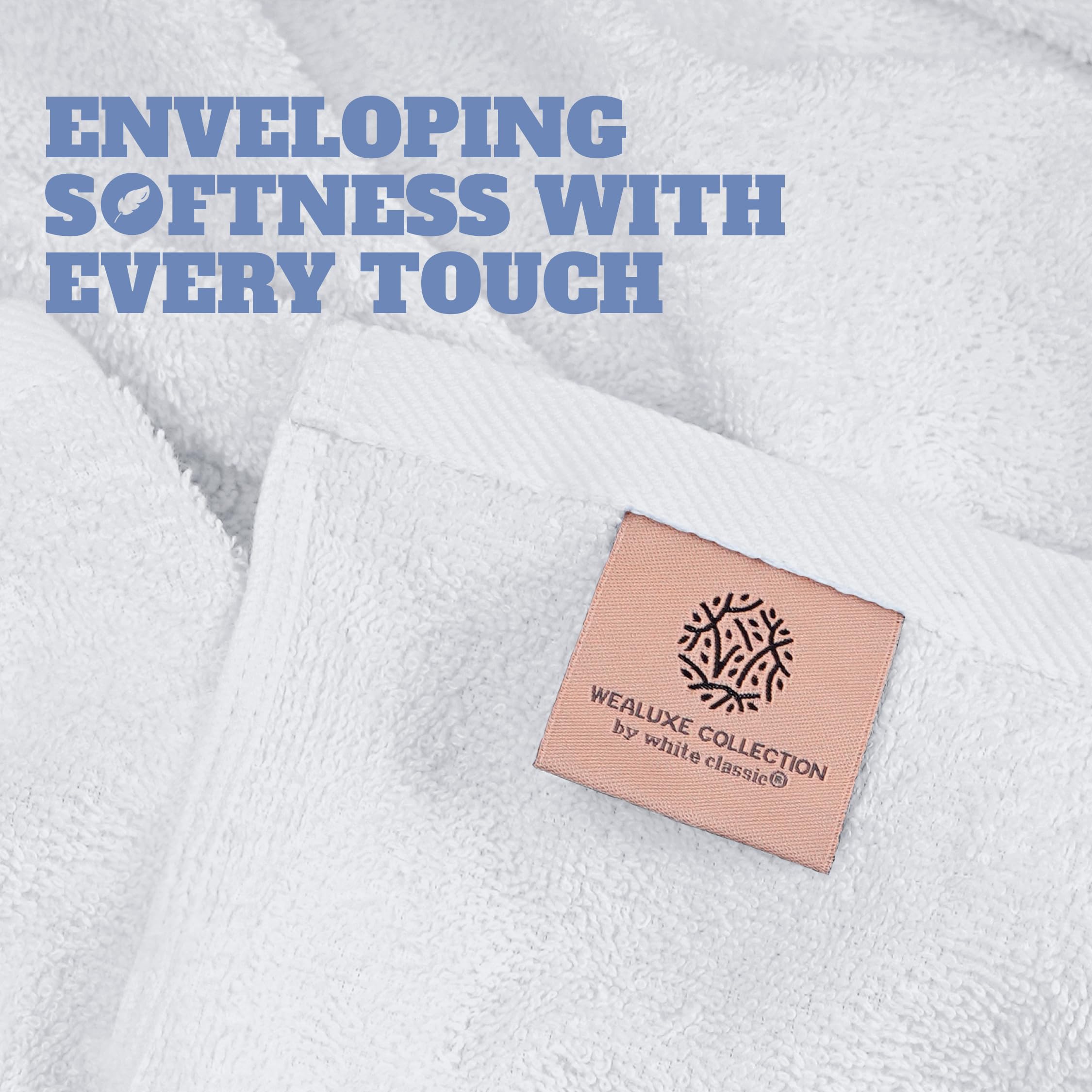 Wealuxe Cotton Bath Towels – 4 Pack Soft Hotel Quality – 68x132 CM
