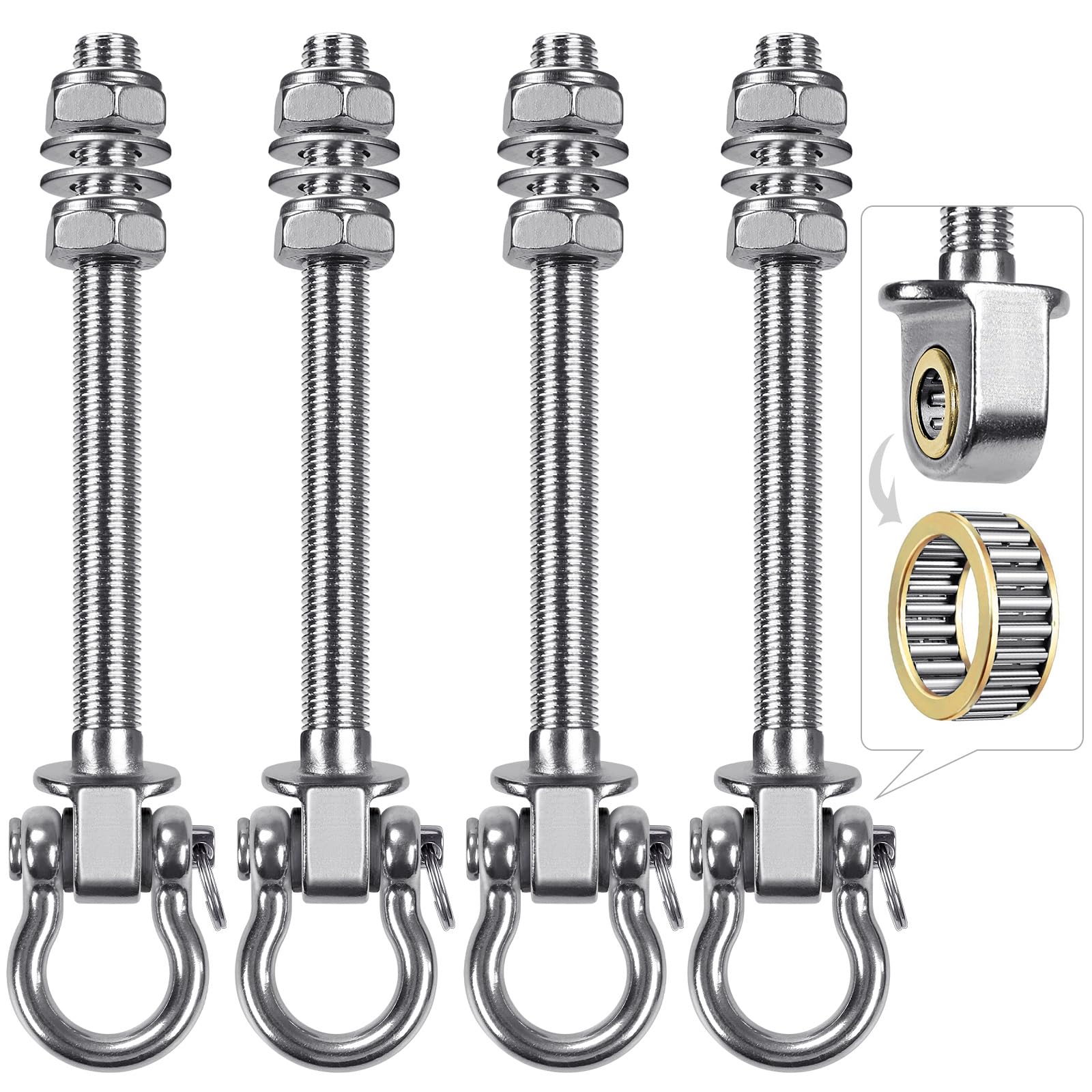 BeneLabel 4pcs Heavy Duty Swing Hanger Kit | 304 Stainless Steel Hooks