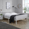 Jolof Store Florida Solid Pine Wood Shaker Double Bed Frame - White