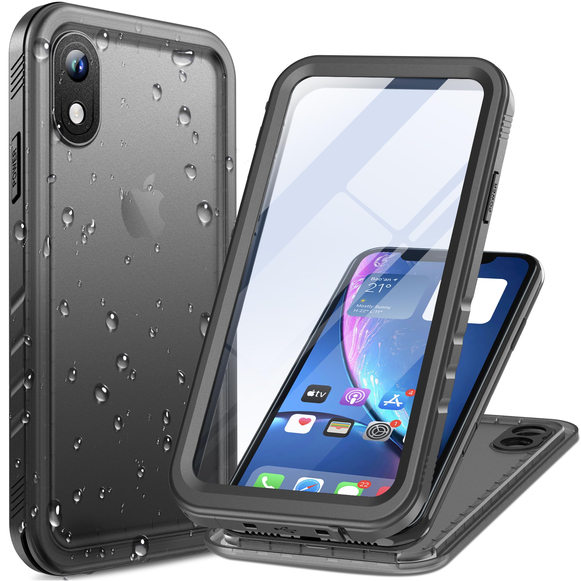 Cozycase iPhone XR Waterproof Case – Heavy Duty 360 Full Body Cover