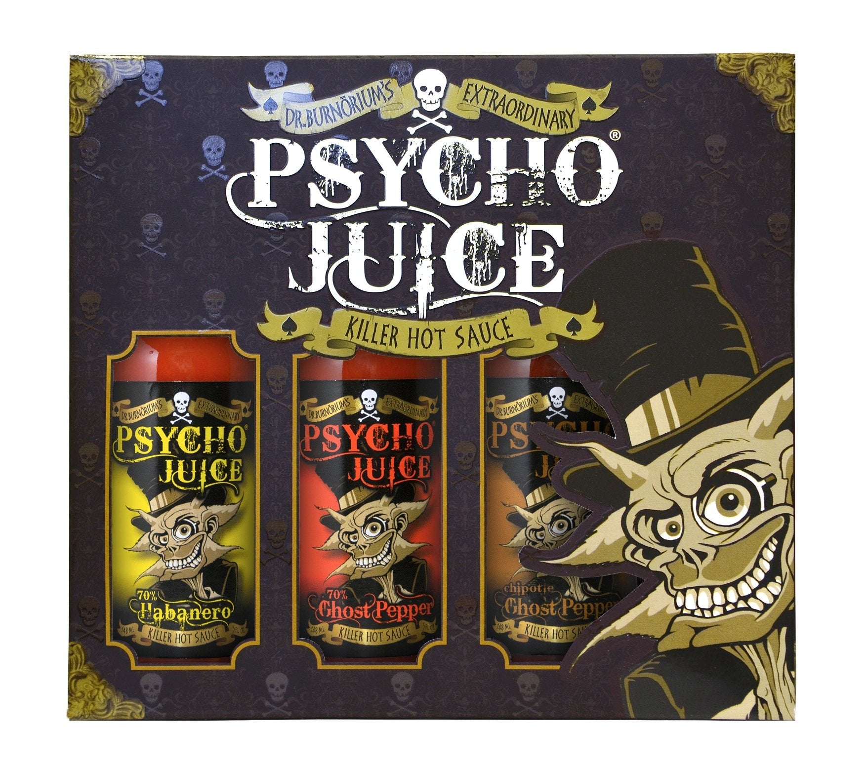Psycho Juice Hot Sauce Gift Box Collection 4 | Habanero & Ghost Pepper