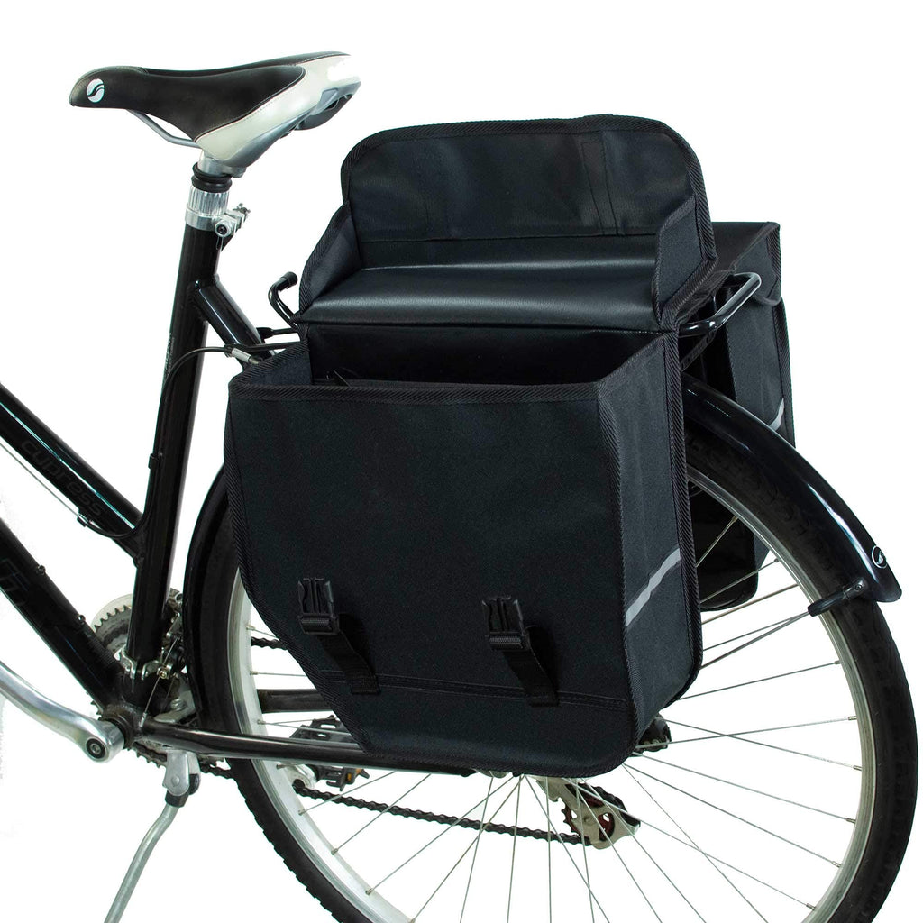 BikyBag Model M | Waterproof Double Bicycle Panniers - Black Rear Rack Bag