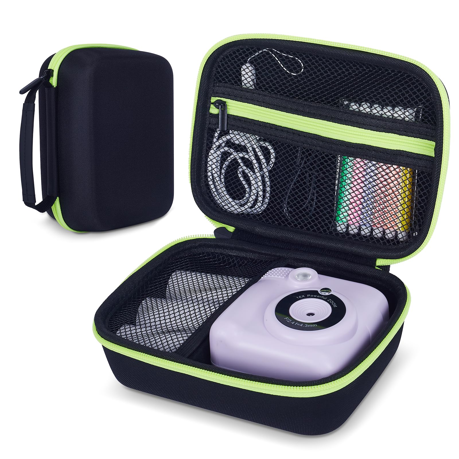 Hikkon Kids Instant Print Camera Case – Portable Storage Bag, Black