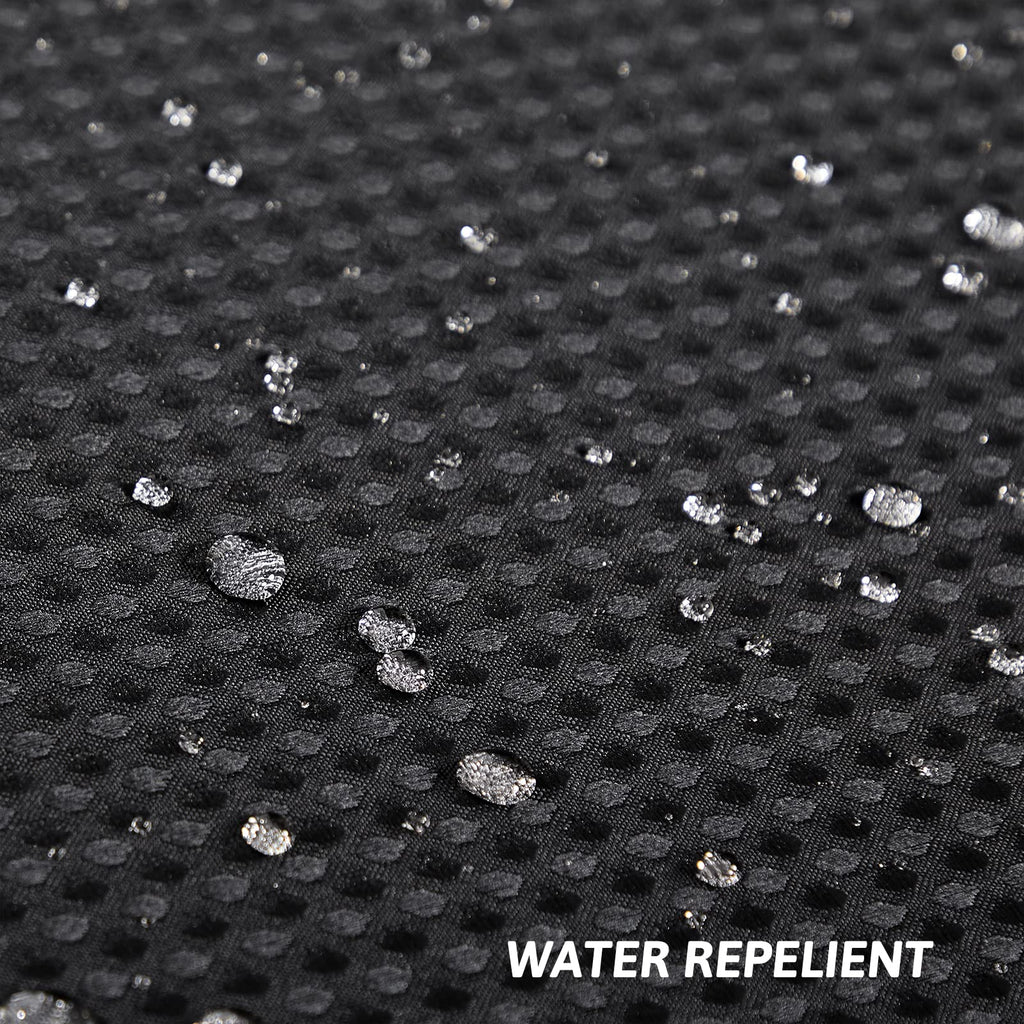 Furlinic Shower Curtain Hookless Black Jacquard Waffle Fabric 75inch Long Weighted Anti Mould with White Polyester Snap in Liner and Mesh Curtains - image 4