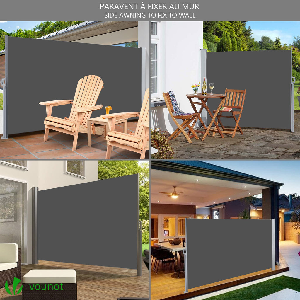 VOUNOT Retractable Side Awning | 180 x 300 cm Outdoor Privacy Screen